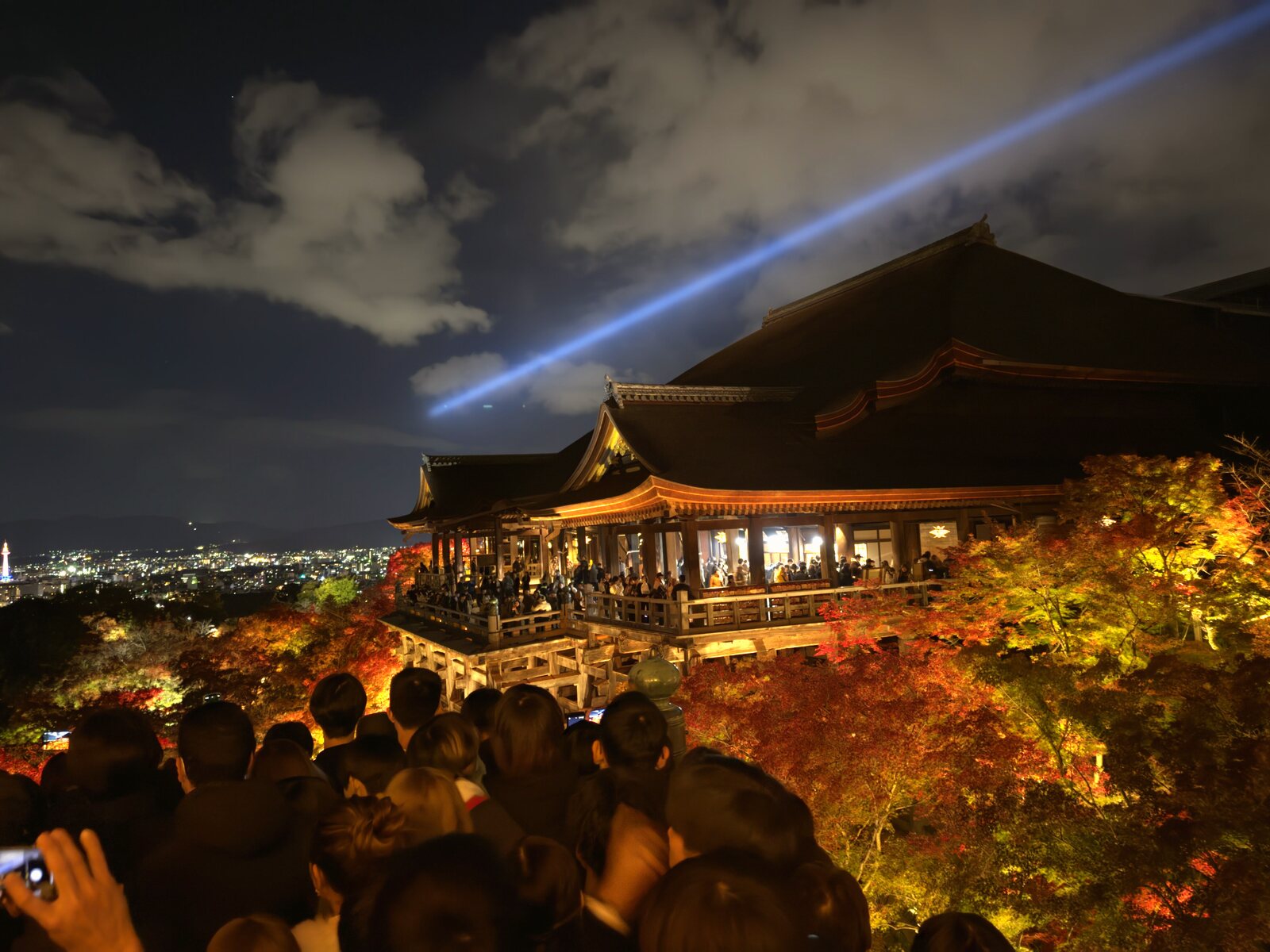 Temple illuminated at night — Japan