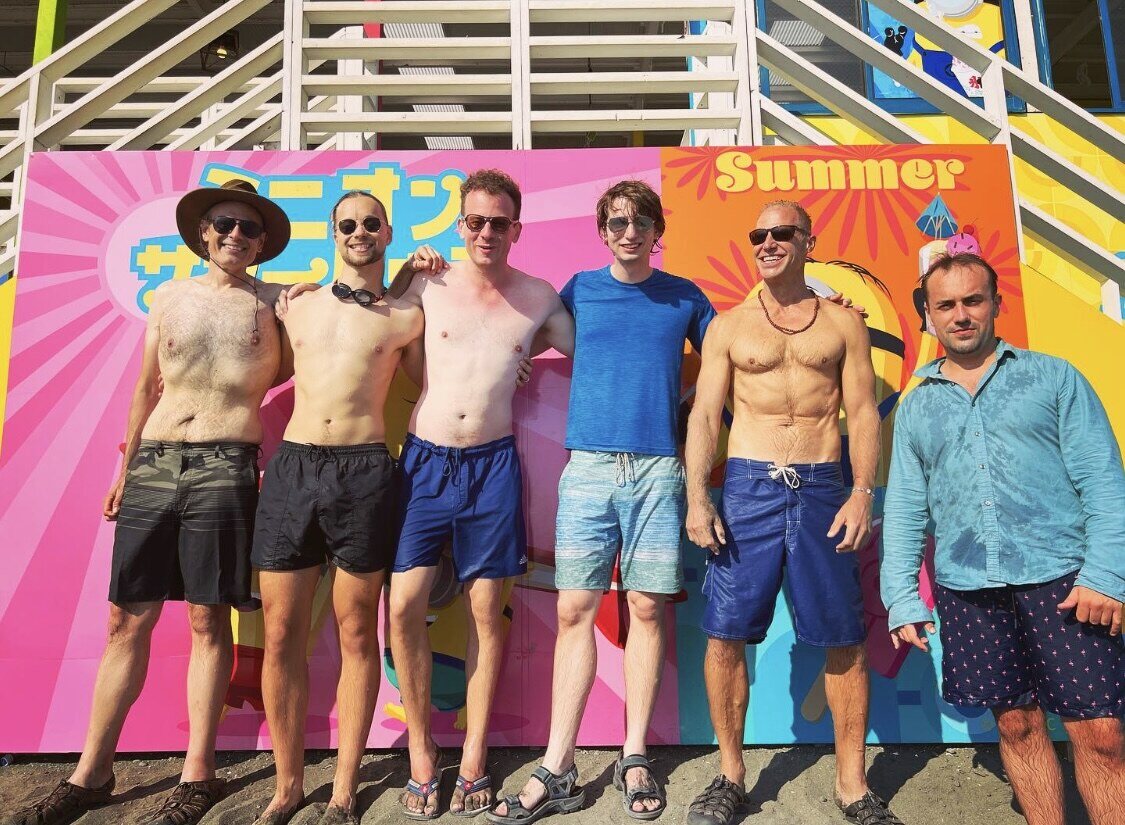 Summit crew lined up in the summer sun