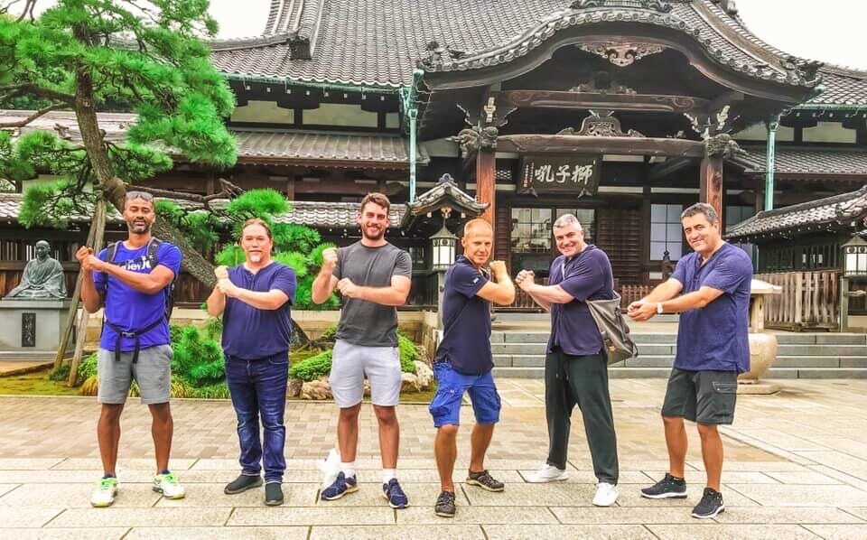 Summit group at a Japanese temple